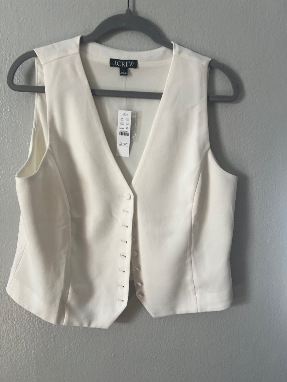 NWT J.Crew White Vest - Size 12
